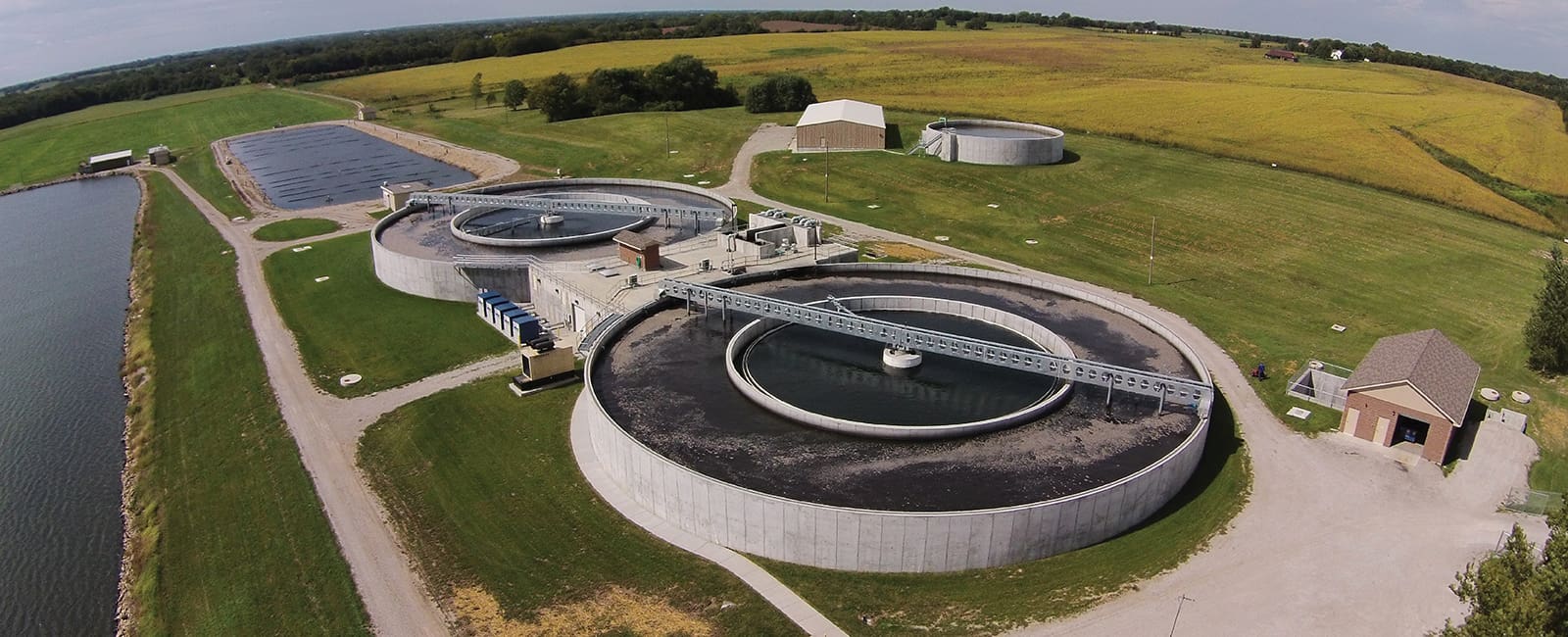Aerial photo of Excelsior Springs, Missouri's wastewater treatment plant