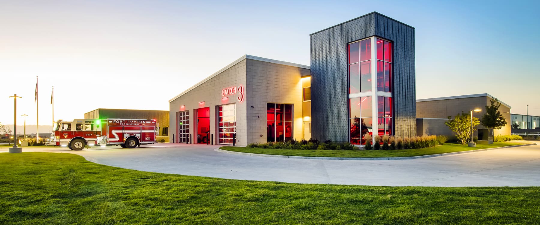 Fort Lupton Fire Station 3 evening photo